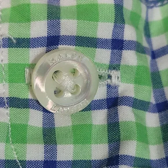 Polo Ralph Lauren Mens Shirt Size M Green Plaid Button Down Long Sleeve Ponyless - Picture 6 of 10